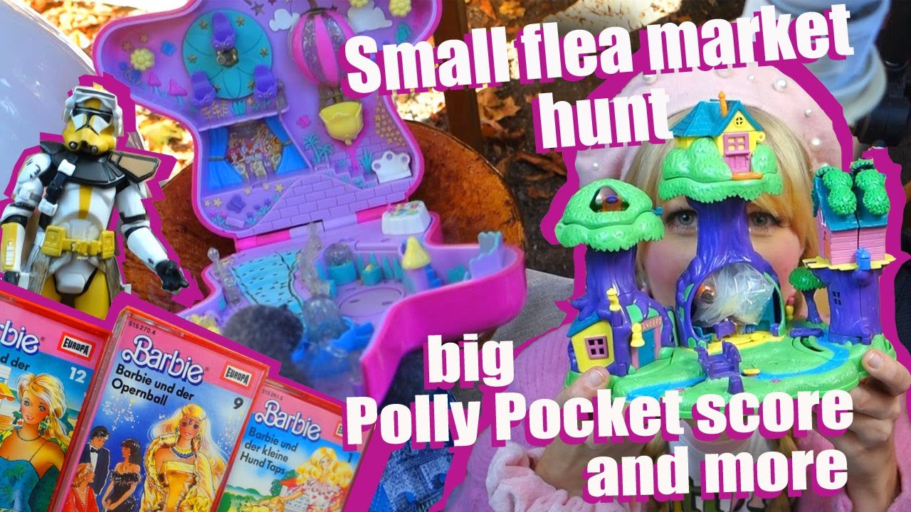 Live flea market vintage toy hunting - Polly Pocket, STAT WARS, Barbie cassette tapes
