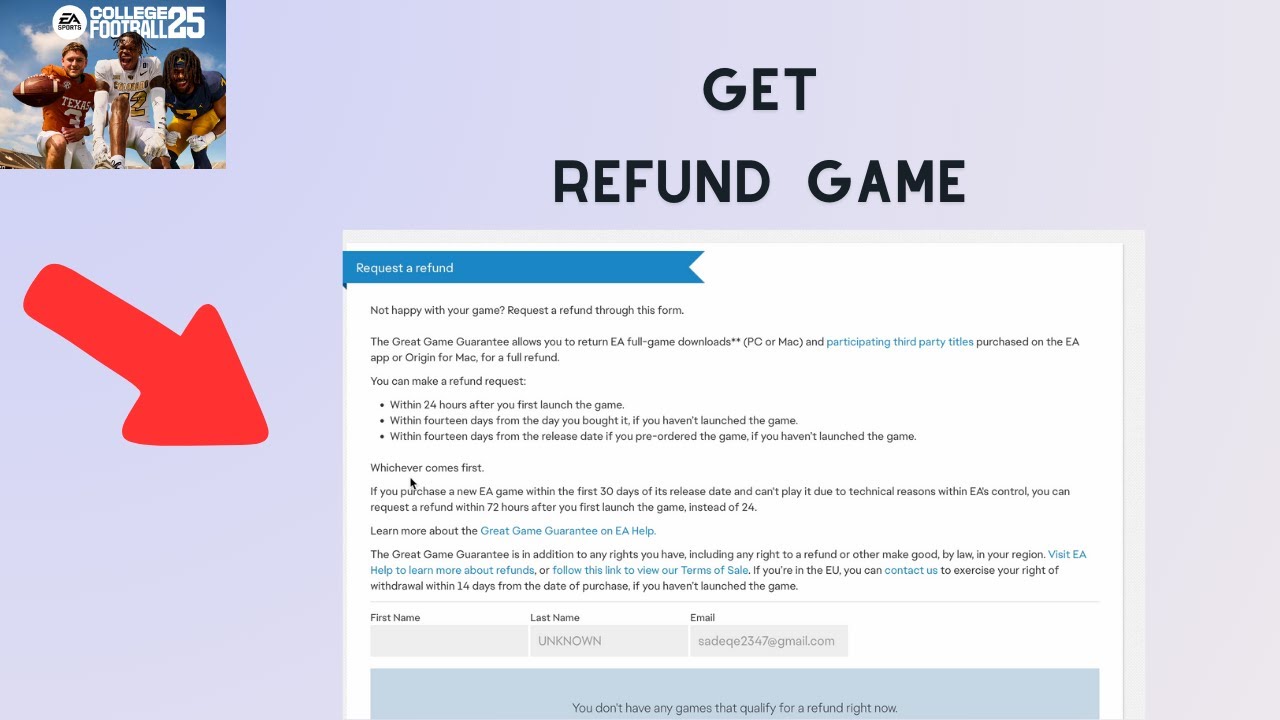 How to Request Refund for college Football 25