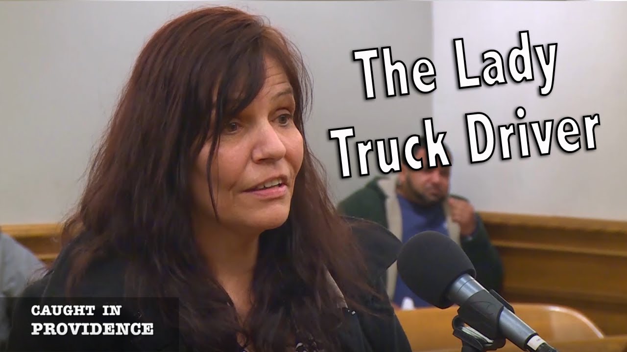 The lady truck driver & No helmet