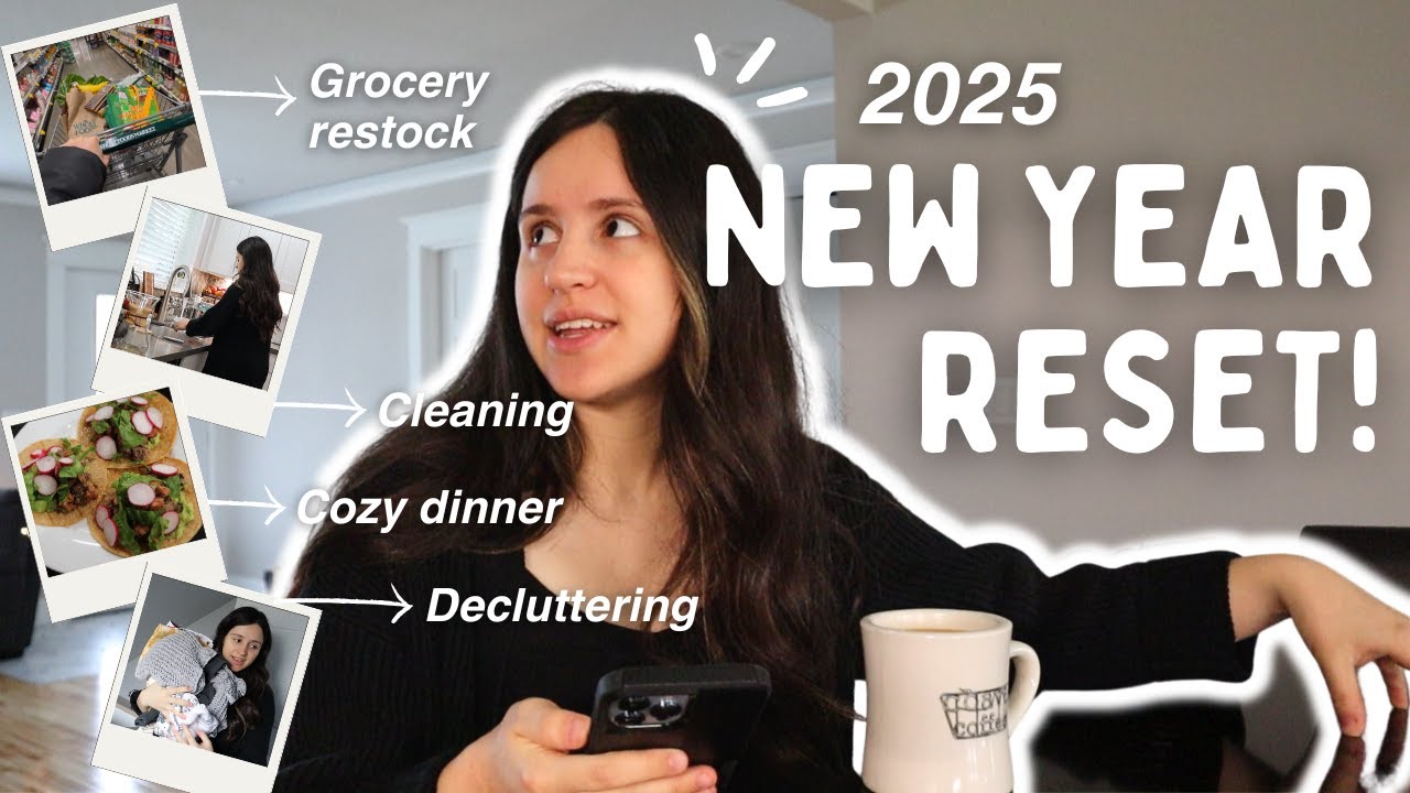 RESET WITH ME for 2025! | Cleaning, cooking, grocery restock, journaling