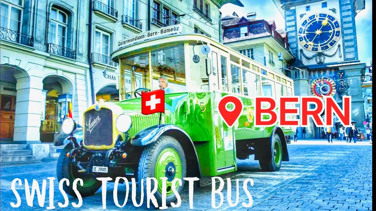 Tour of Bern on the Oldest Bus in Switzerland🇨🇭Bern Swiss Day / 731 Years