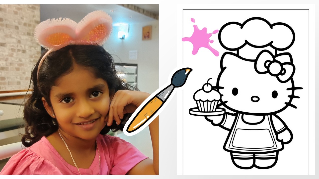 Amaira is coloring HELLO KITTY | Coloring videos for kids | Hello Kitty Coloring Page | Hello Kitty