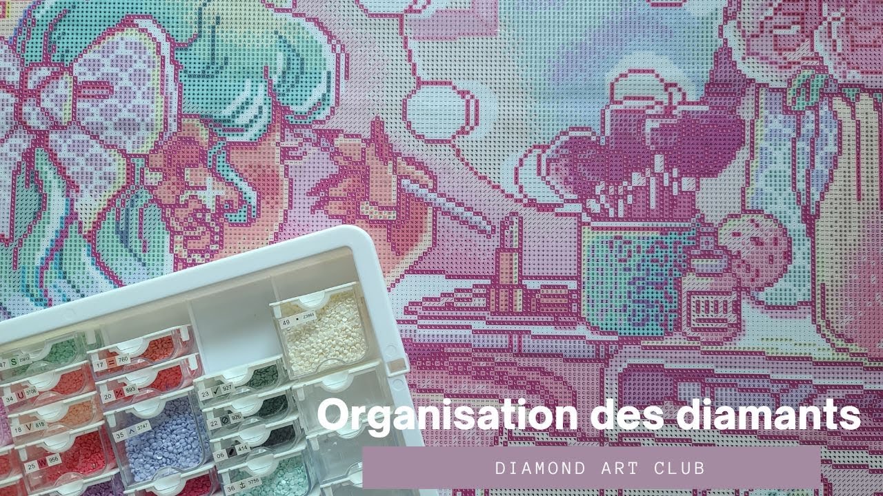 Unboxing, organisation des diamants et préparation du dp Makeup Routine de Diamond Art Club