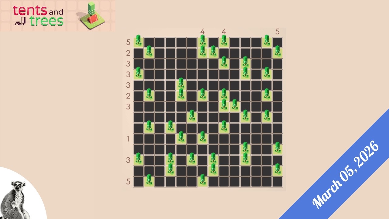 Tents and Trees - Daily Puzzles - March 05 2026