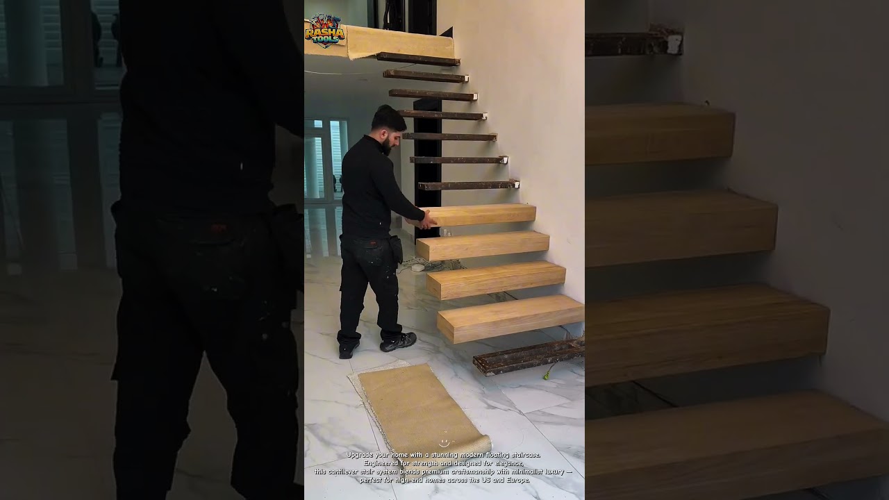 Modern Floating Staircase Installation &ndash; Luxury Minimalist Design