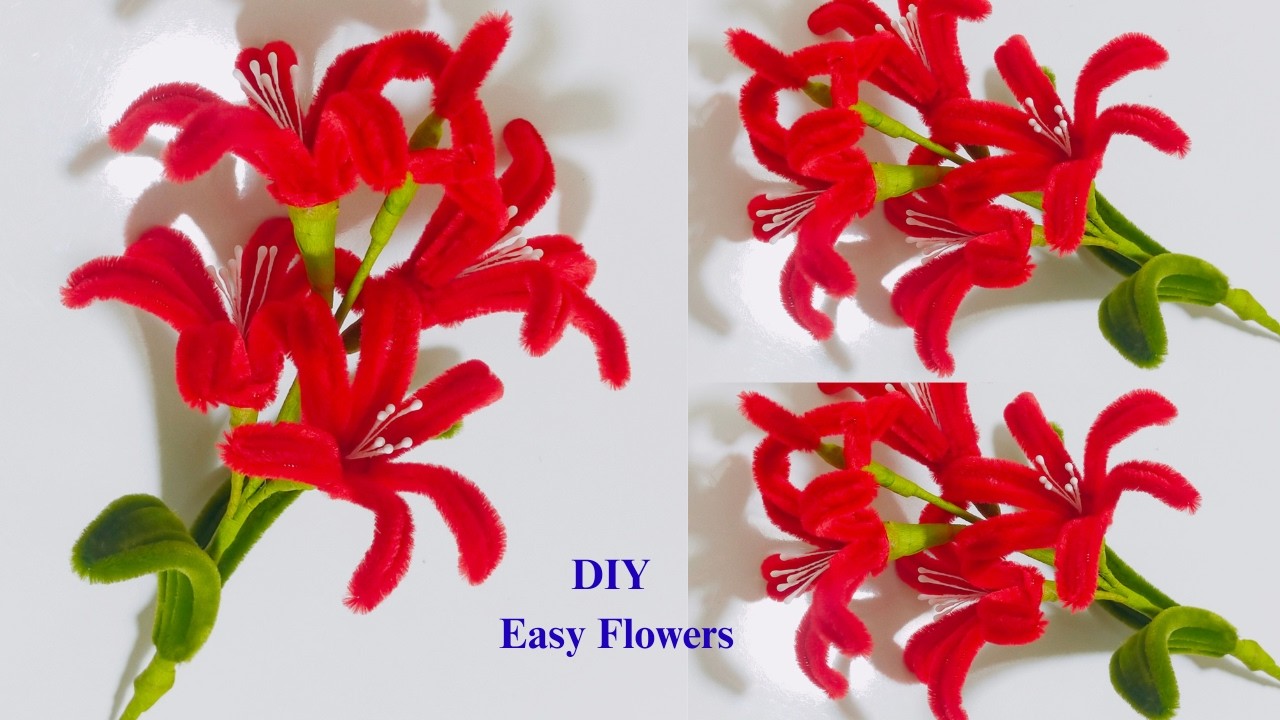 DIY Easy Flowers | How to Make Easy Pipe Cleaner Flowers | Easy tutorial crafts