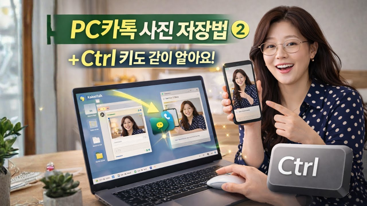 컴퓨터 기초 - PC카톡으로 휴대폰에 있는 사진 파일 컴퓨터에 저장하는 방법② + Ctrl 키 사용법도 같이 알아두세요!