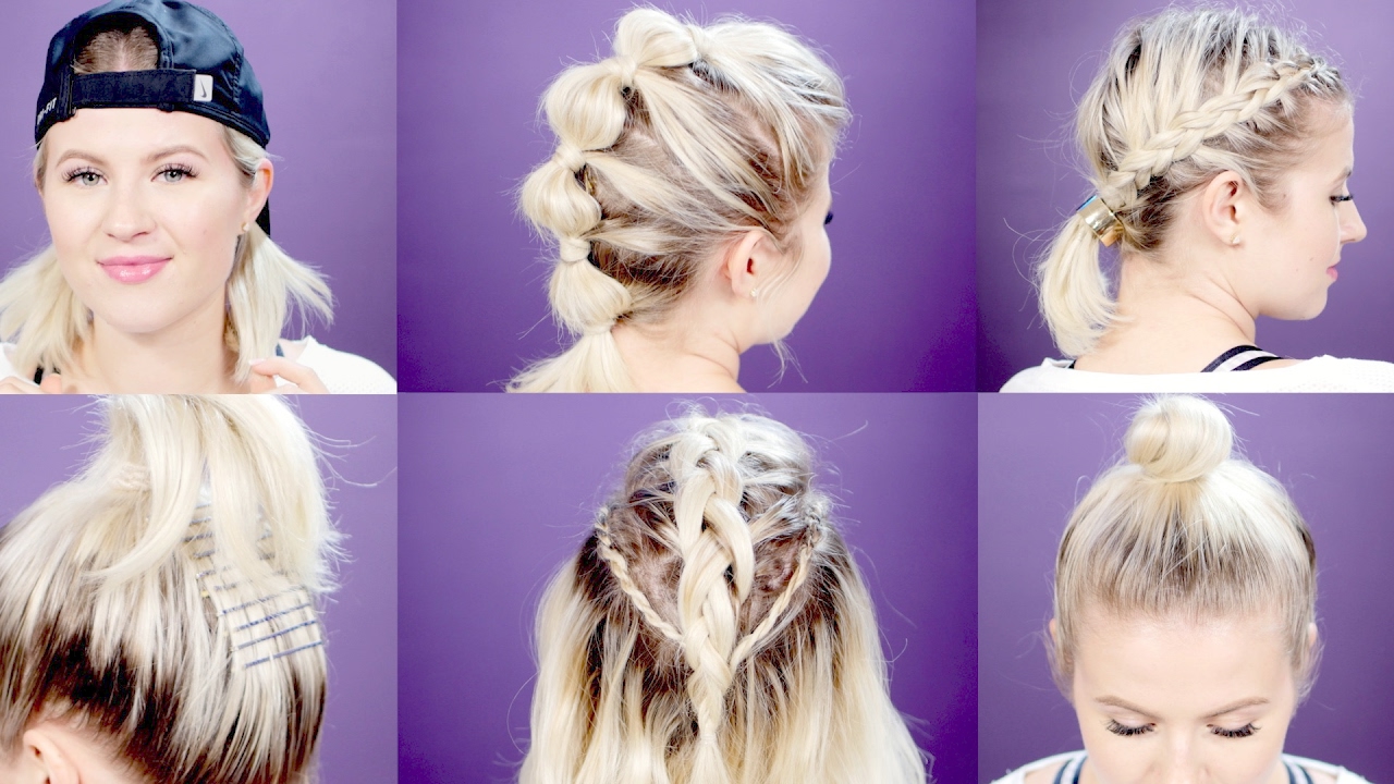 7 EASY GYM/WORKOUT SHORT HAIRSTYLES TUTORIAL | Milabu