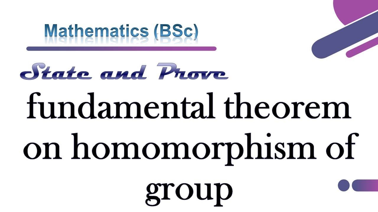 State and Prove Fundamental Theorem on homomorphism of group || Education Help || Group theory