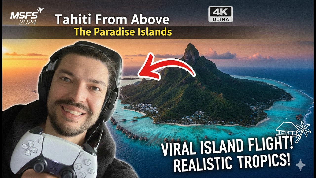 Exploring Tahiti: Microsoft Flight Simulator 2024 on PS5 Pro! 🇵🇫✈️ [Lagoon Paradise Flight]