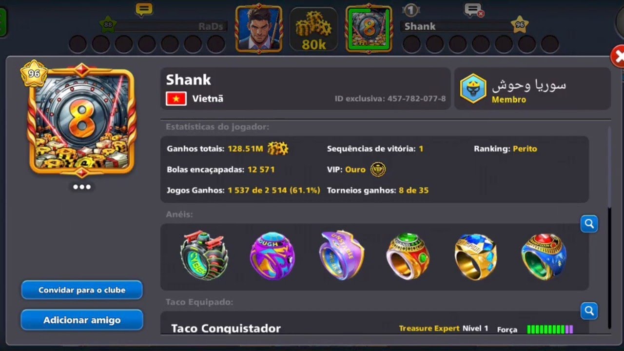 Delatando Hacker 🇻🇳 no 8 Ball Pool by @Miniclip  | 3º - 30/01/2026