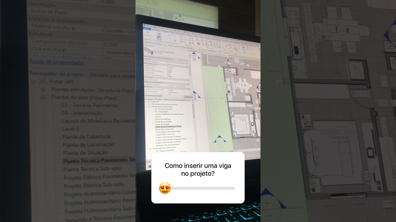 COMO INSERIR UMA VIGA - REVIT