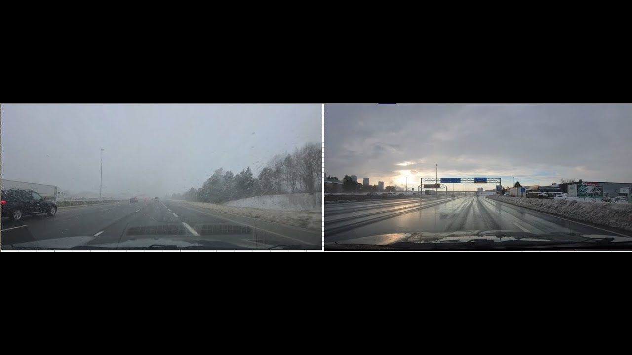 401 Highway Surprise: From Heavy Snow to Sunshine in Minutes!