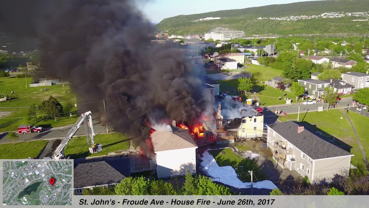 Town House Fire - Froude Ave, St  John's - Drone Video - June 2017 - DJI Mavic