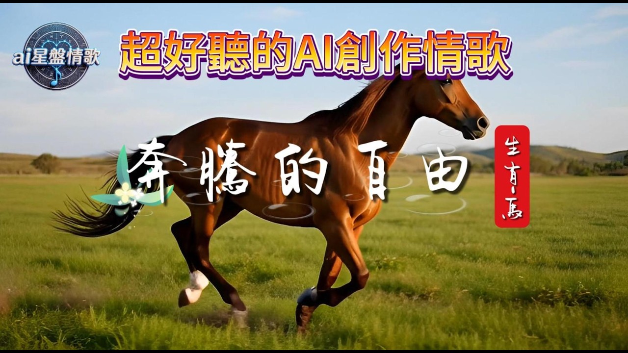 『奔騰的自由』這首歌，就像『生肖-馬』一樣—一句話總結生肖馬：「在廣闊的原野上盡情馳騁，用速度與熱情定義生命。」#星律AI #AI命理抒情 #星曜之音AI #AI紫微星系 #AI創作情歌