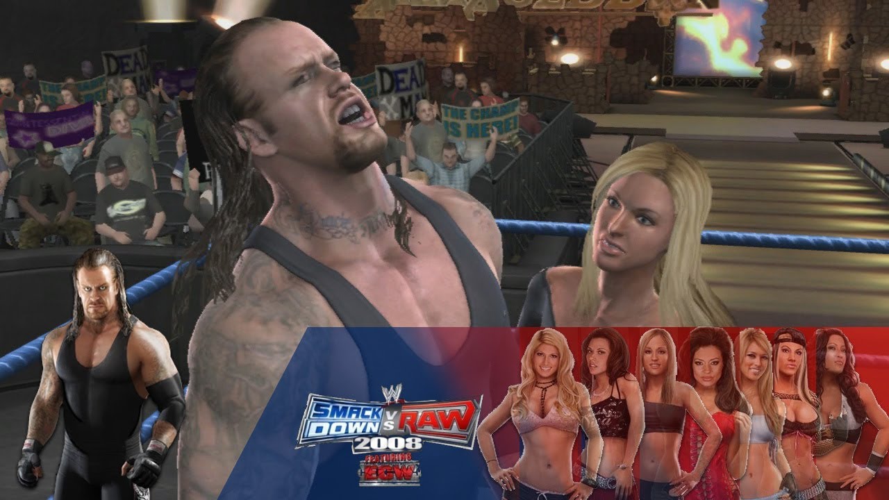Smackdown vs Raw 2008 | All Divas Low Blow To Undertaker
