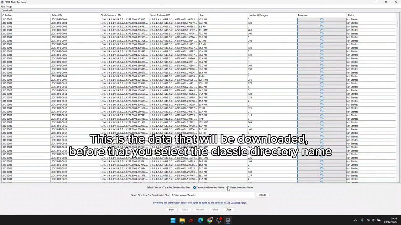 How to download LIDC-IDRI dataset using NBIA Retriever 
