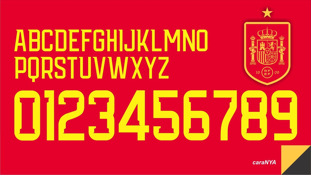 Spain Jersey Font 2026 World Cup: Football Vector free font spain world cup 2026
