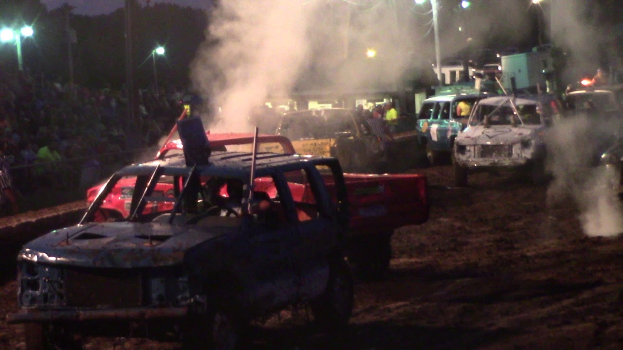 Jim Falls Lions Demo Derby 09/02/2018 Sunday Fullsize Trucks