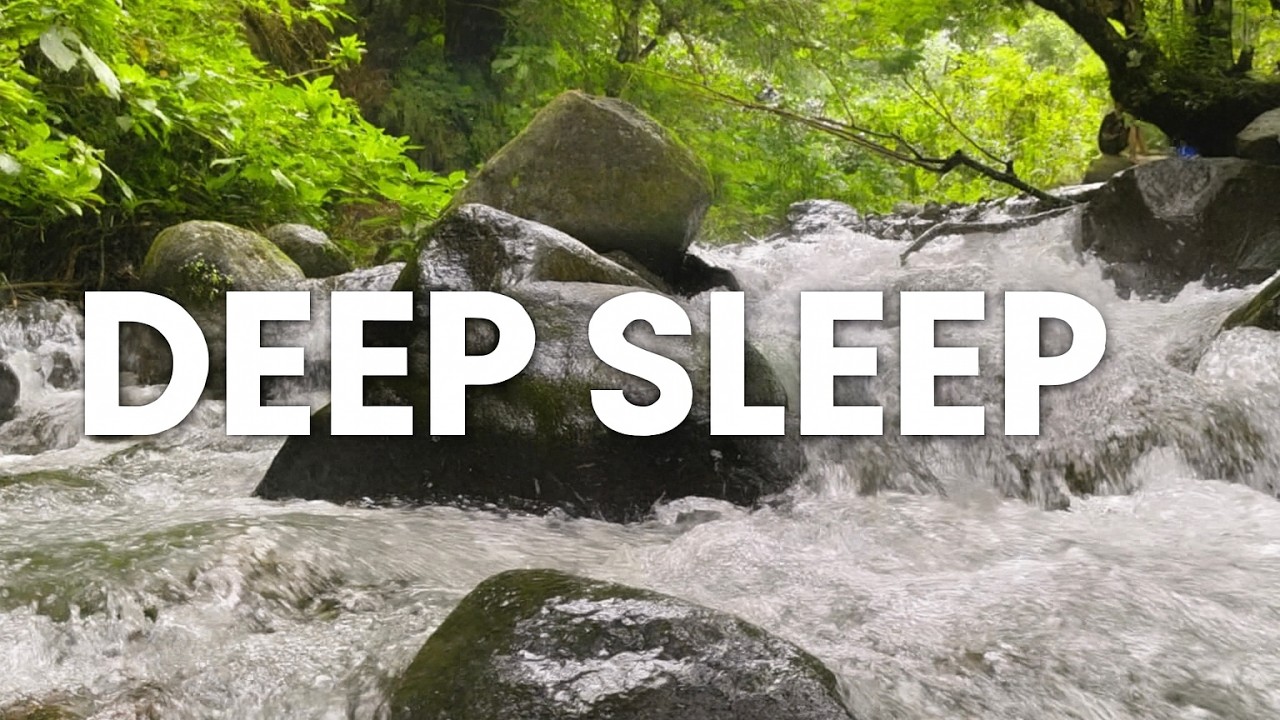 Rushing River White Noise | Powerful Water Flow over Rocks for Deep Sleep