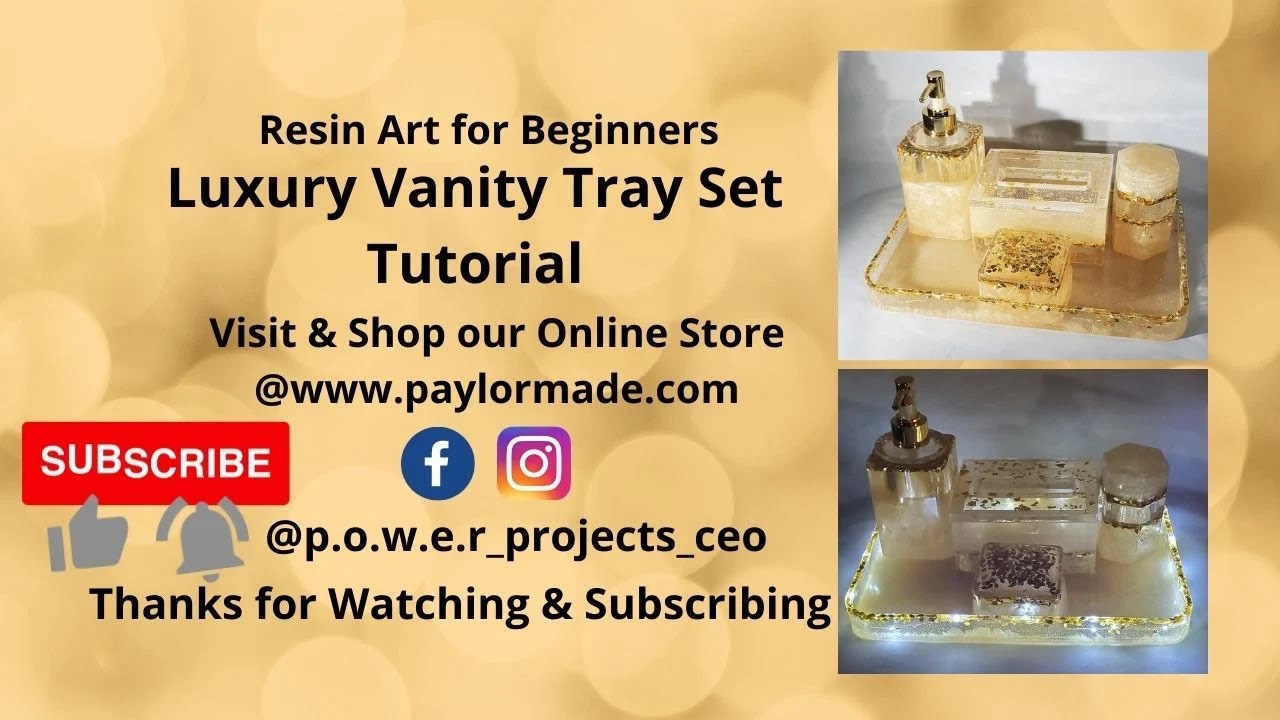Resin Art for Beginners. Luxury Rolling Tray/Vanity Set Tutorial