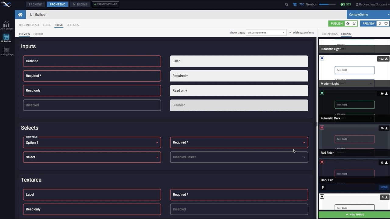 Themes in UI Builder - get complete look & feel control