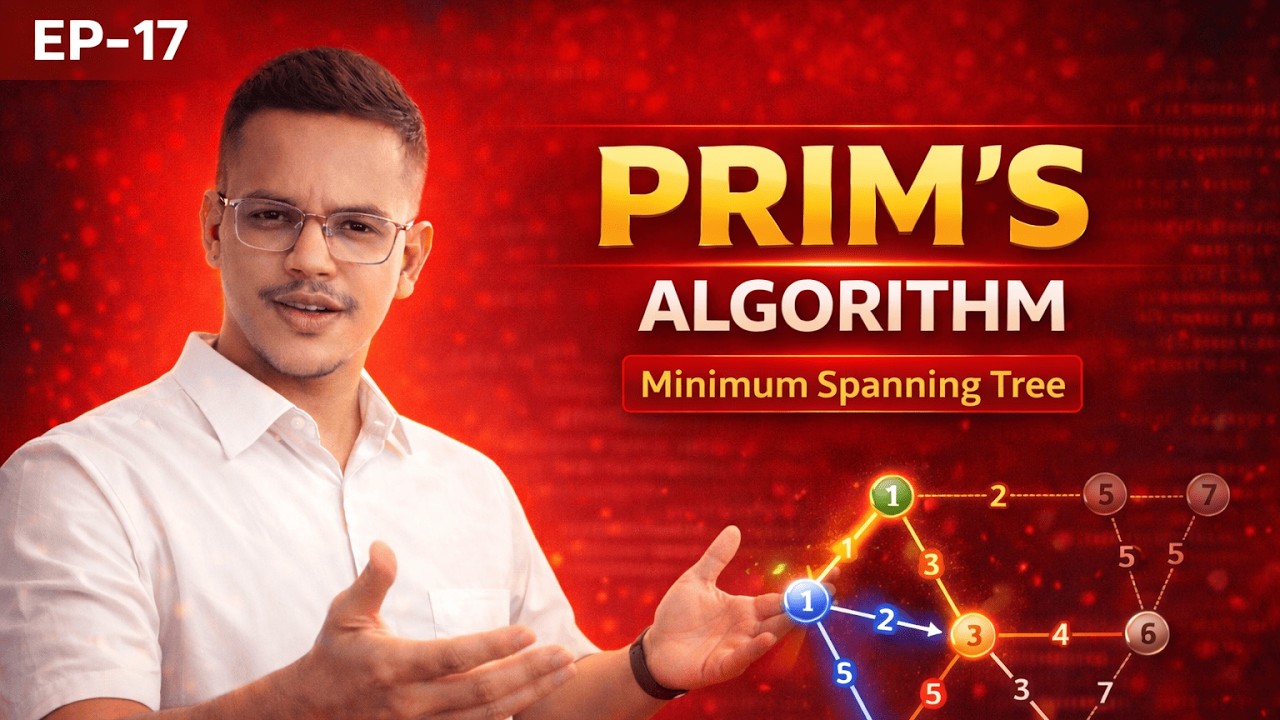 Prim’s Algorithm | MST + Time & Space Complexity (EP-17) | Phase 2.2.3