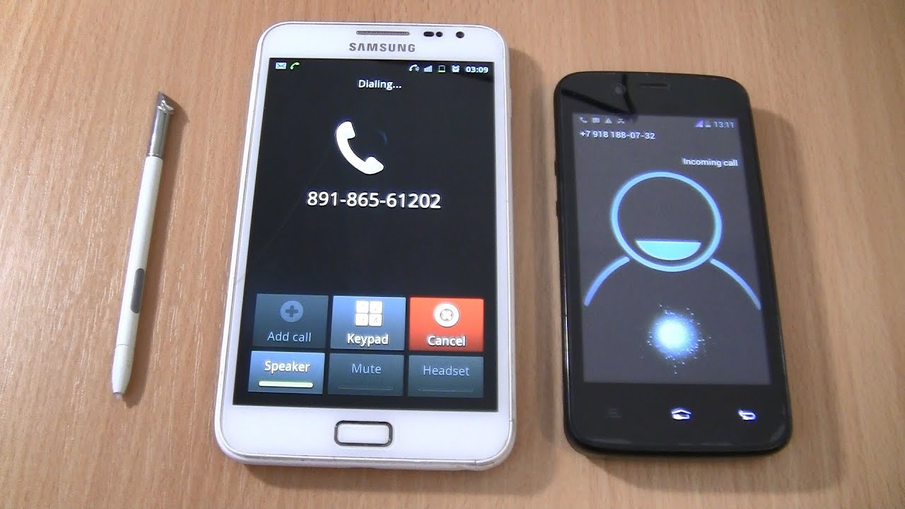 Over the Horizon Incoming  & Outgoing call at the Same Time Samsung Galaxy Note 1 white + Fly IQ440