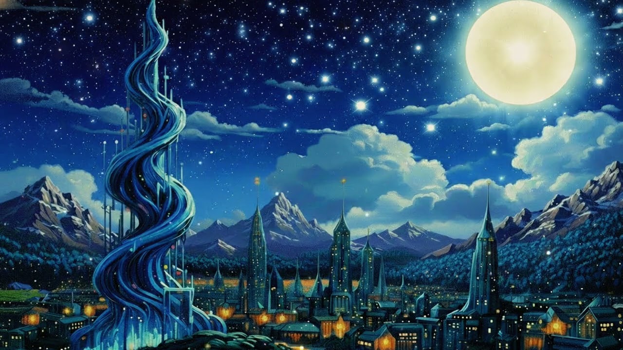 Vincent Van Gogh's Starry Night Futuristic Magical Lofi Ambient Music