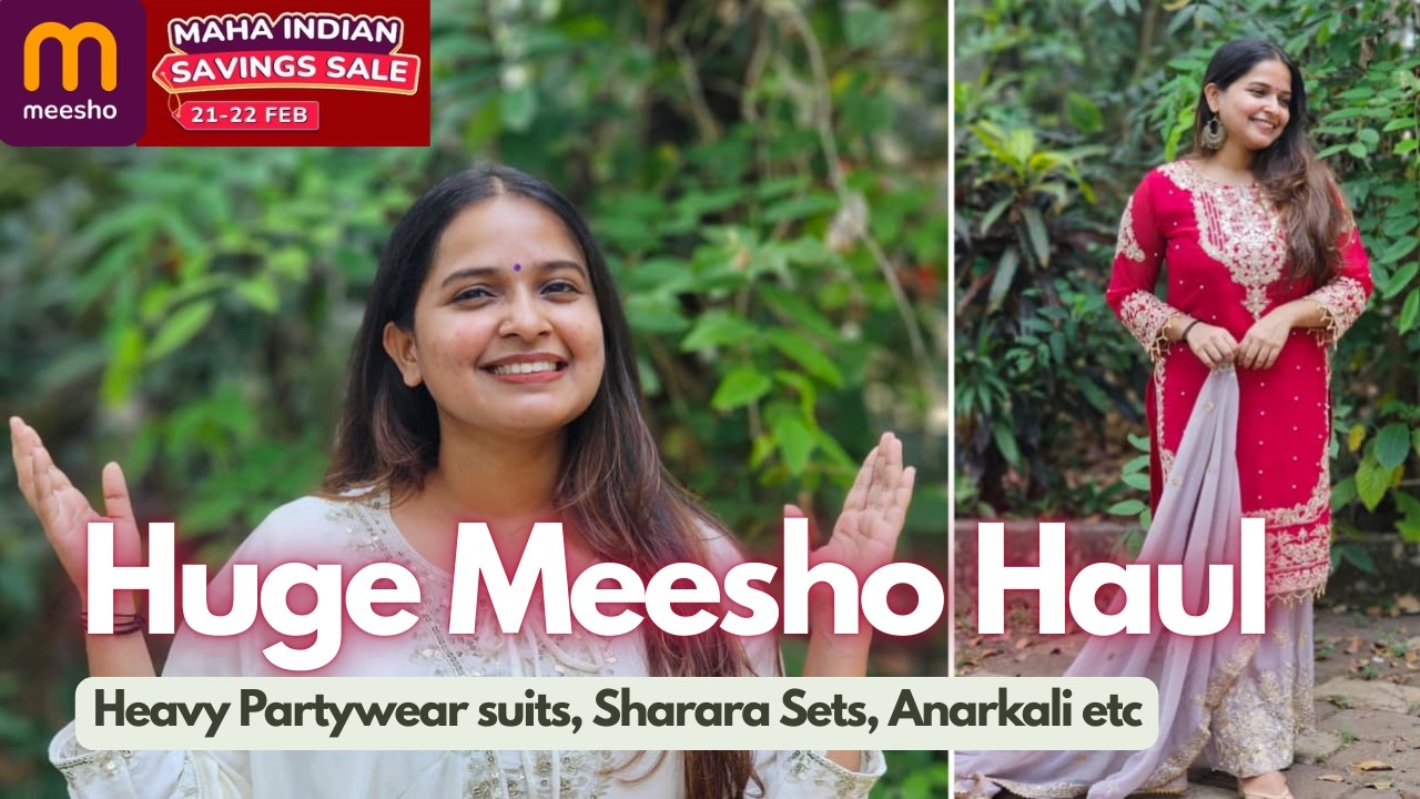 Meesho Sharara Sets, Partywear Heavy Kurta sets, Anarkali Haul( ₹899-₹1499)| Upto 70% off