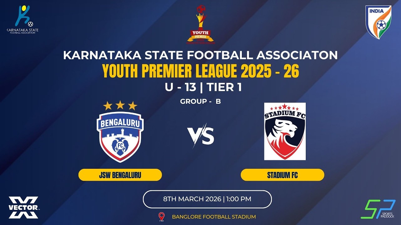 YPL 2025 - 26 | U - 13 | TIER - 1 | BFS | JSW BENGALURU VS STADIUM FC | 08.03.2026