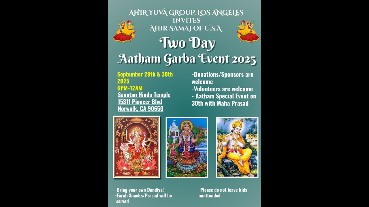 Ahir Samaj of USA Aatham Garba 2025