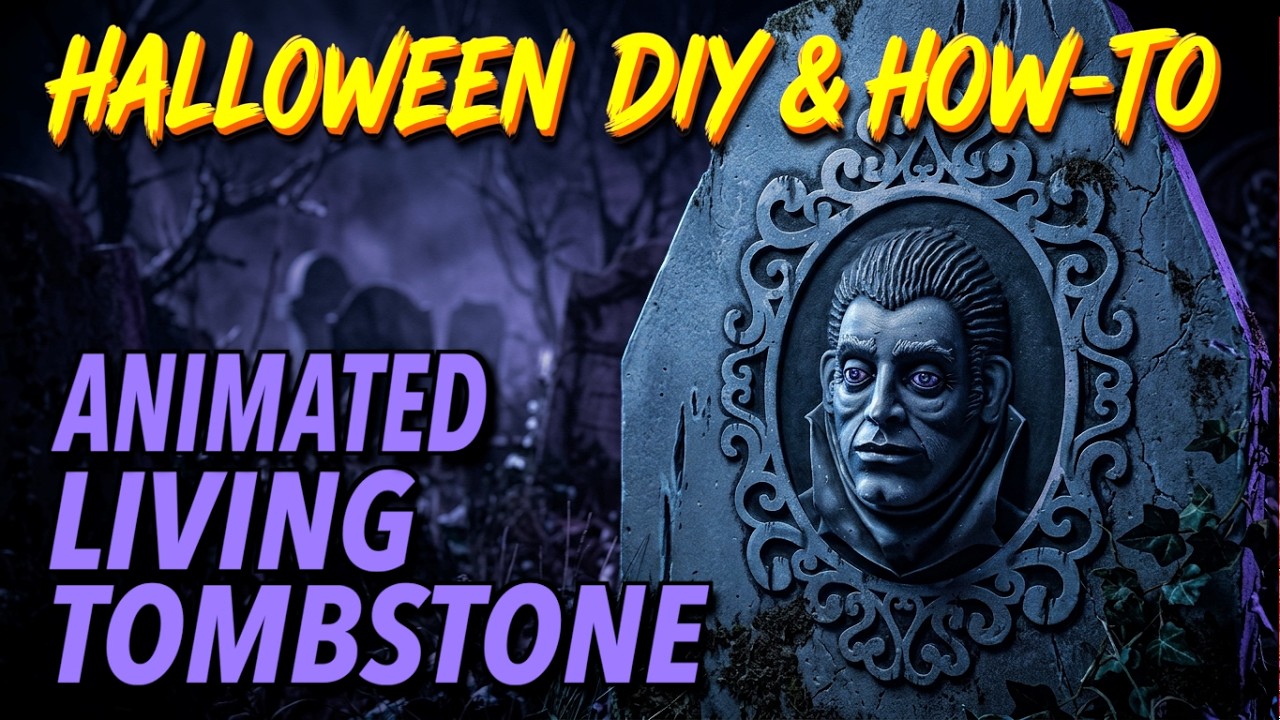 DIY Animated Living & Moving Tombstone HALLOWEEN Prop