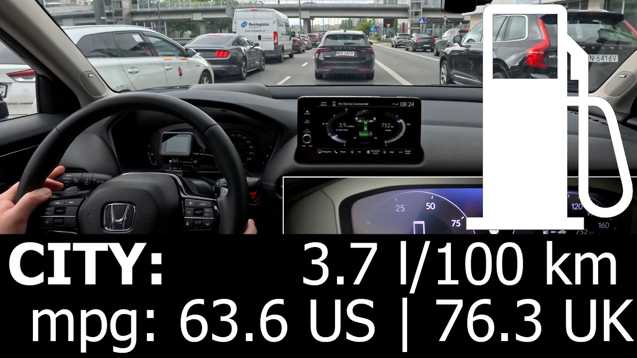 Honda ZR-V e:HEV: CITY fuel consumption economy real test mpg l/100km traffic jam hybrid ZRV eHEV