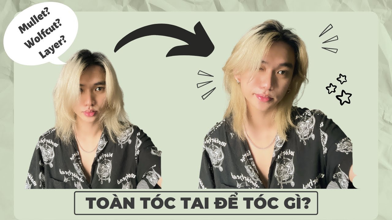 TÓC DÀI NAM | Hướng dẫn kiểu tóc Wolfcut Mullet đẹp phi giới tính | Toàn Tóc Tai