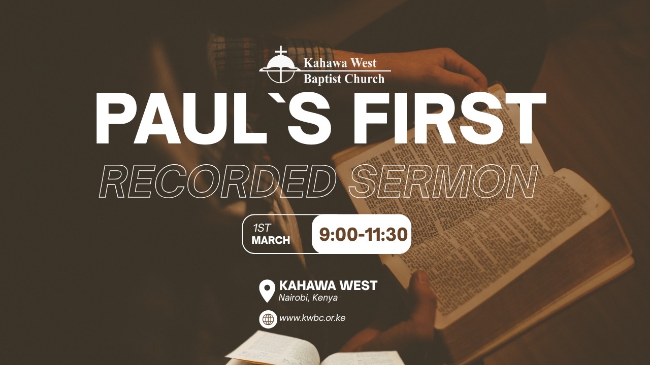 PAUL`S FIRST RECORDED SERMON 01/03/26