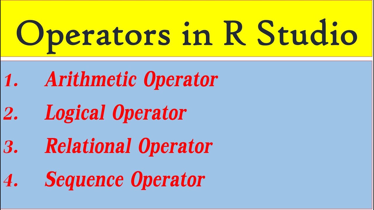 Operators in R Studio