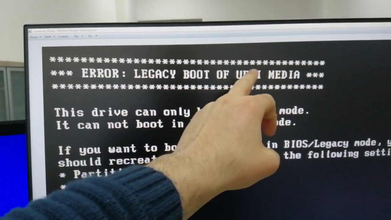 ÇÖZÜM ERROR LEGACY BOOT OF UEFI MEDIA HATASI