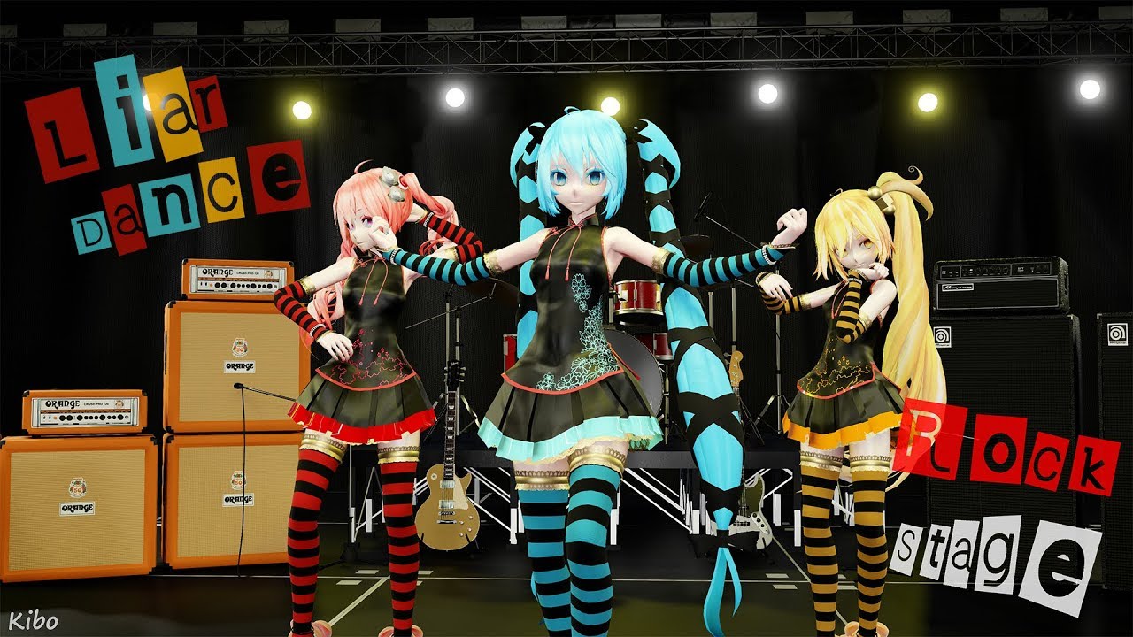 [MMD] Liar Dance \ ライアーダンス  | Miku,Neru,Teto Cute Mini Skirt 初音ミク 亞北ネル 重音テト| Rock Stage 4K 60fps