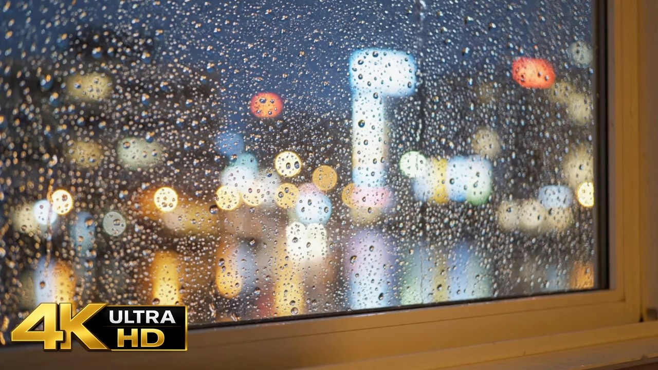 2 Hours Gentle Rain on Window for Calm Background Ambience | Calm Hours