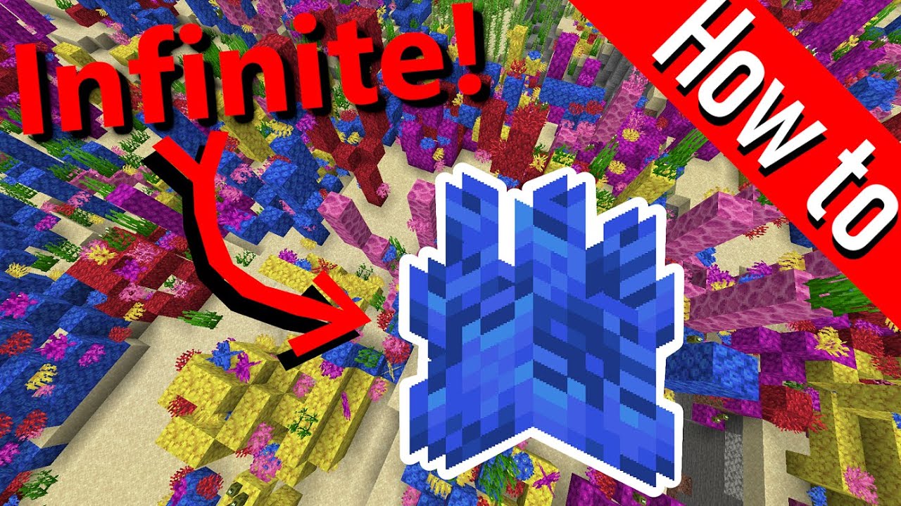 Minecraft: Easiest Way to Farm Infinite Coral and Coral Fans - Tutorial