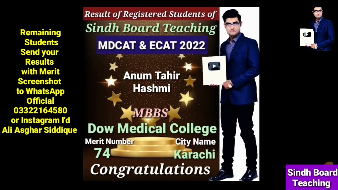 Results of MDCAT 2022 Students