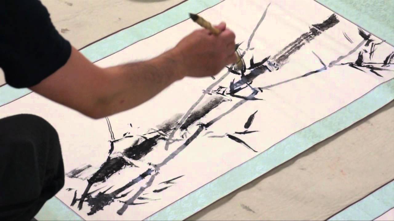 Painting the Four Gentlemen on Premounted Hanging Scrolls(3/4)