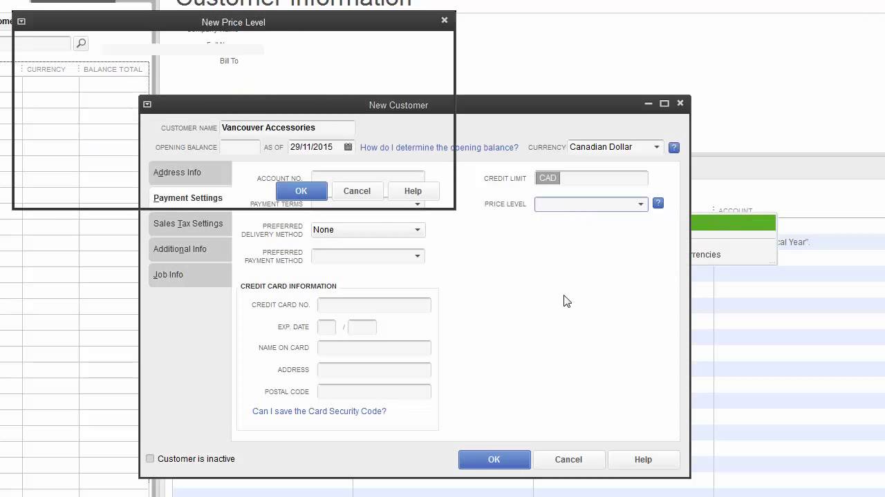 QuickBooks adding Inventory Items, Customers, Vendors, Purchase and Sales Invoices