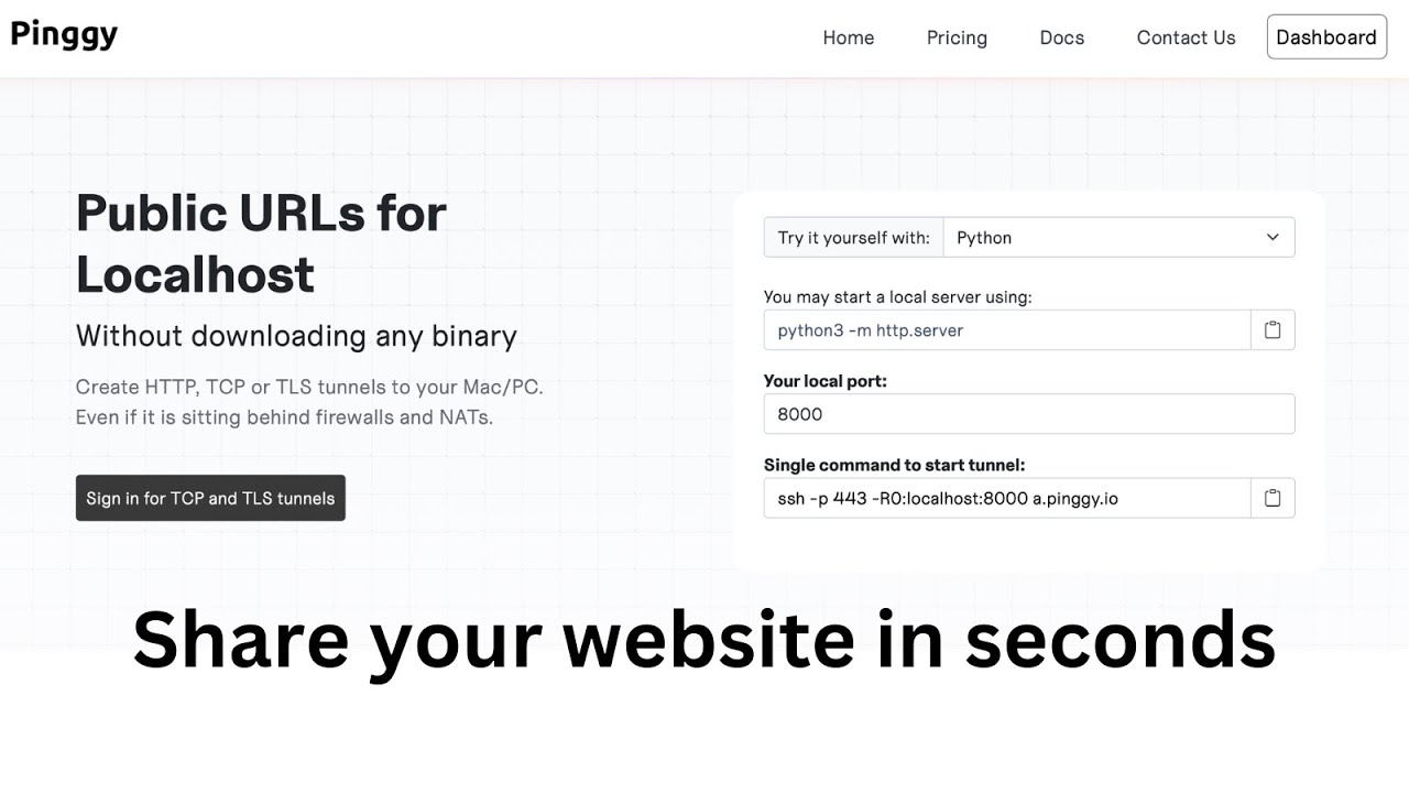 Pinggy - Localhost tunnels in seconds
