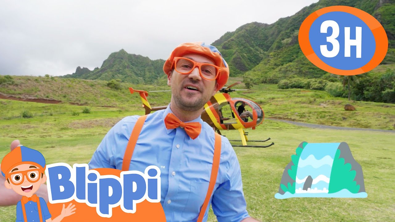 Blippi Rides a Chopper (Helicopter) in Hawaii + More | Blippi Educational Videos for Kids