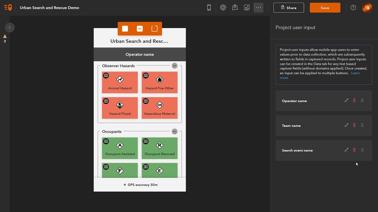 ArcGIS QuickCapture: User Inputs