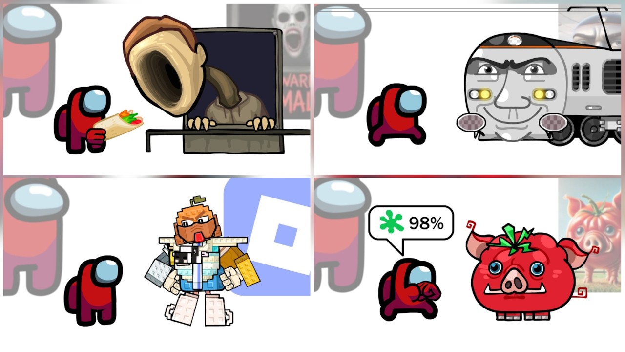 Mini Crewmate Kills Italian Brainrot Characters - Part 1-4 | Among Us
