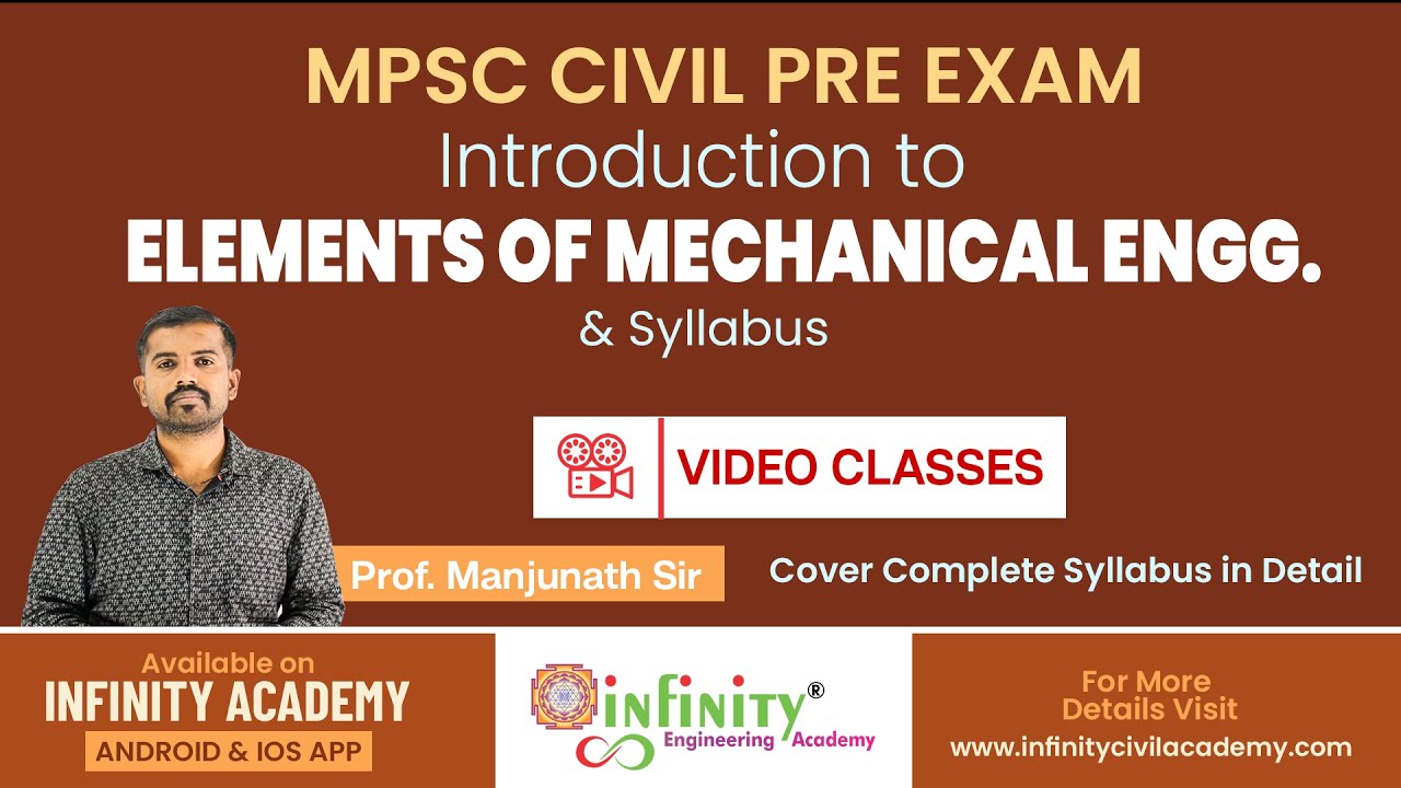 Elements of Mechanical Engineering - Syllabus - MPSC Civil Pre Exam