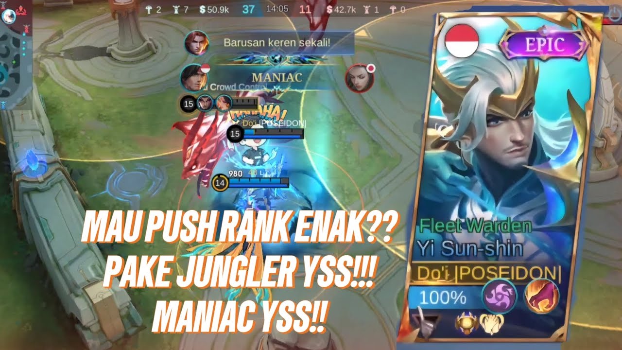 MAU PUSH RANK ENAK?? PAJE JUNGLER YSS!!! MANIAC!! - Mobile Legends